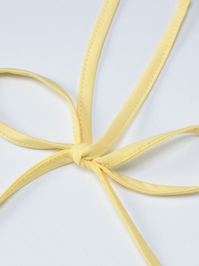 Elli Yellow Mesh Top & Two Piece Skirt Coord Set