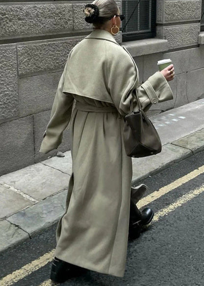 Sage Oversized Belted Coat