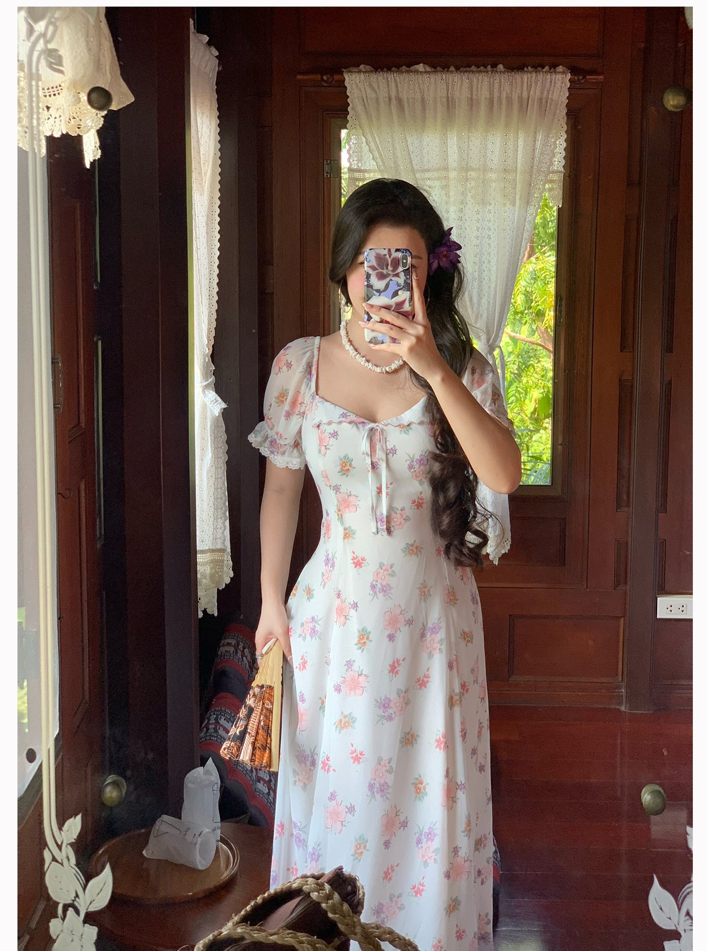 Magnolia Scent Embroidered Maxi Dress Graceful 2025 Floral Edition