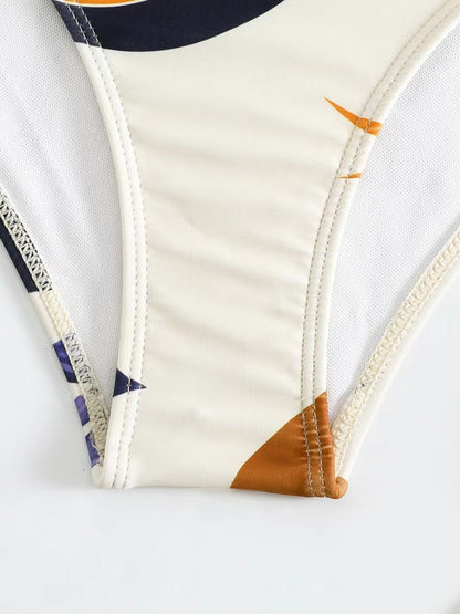 Boho Print Lace up Bikini & Short Swimsuit Set with Skirt