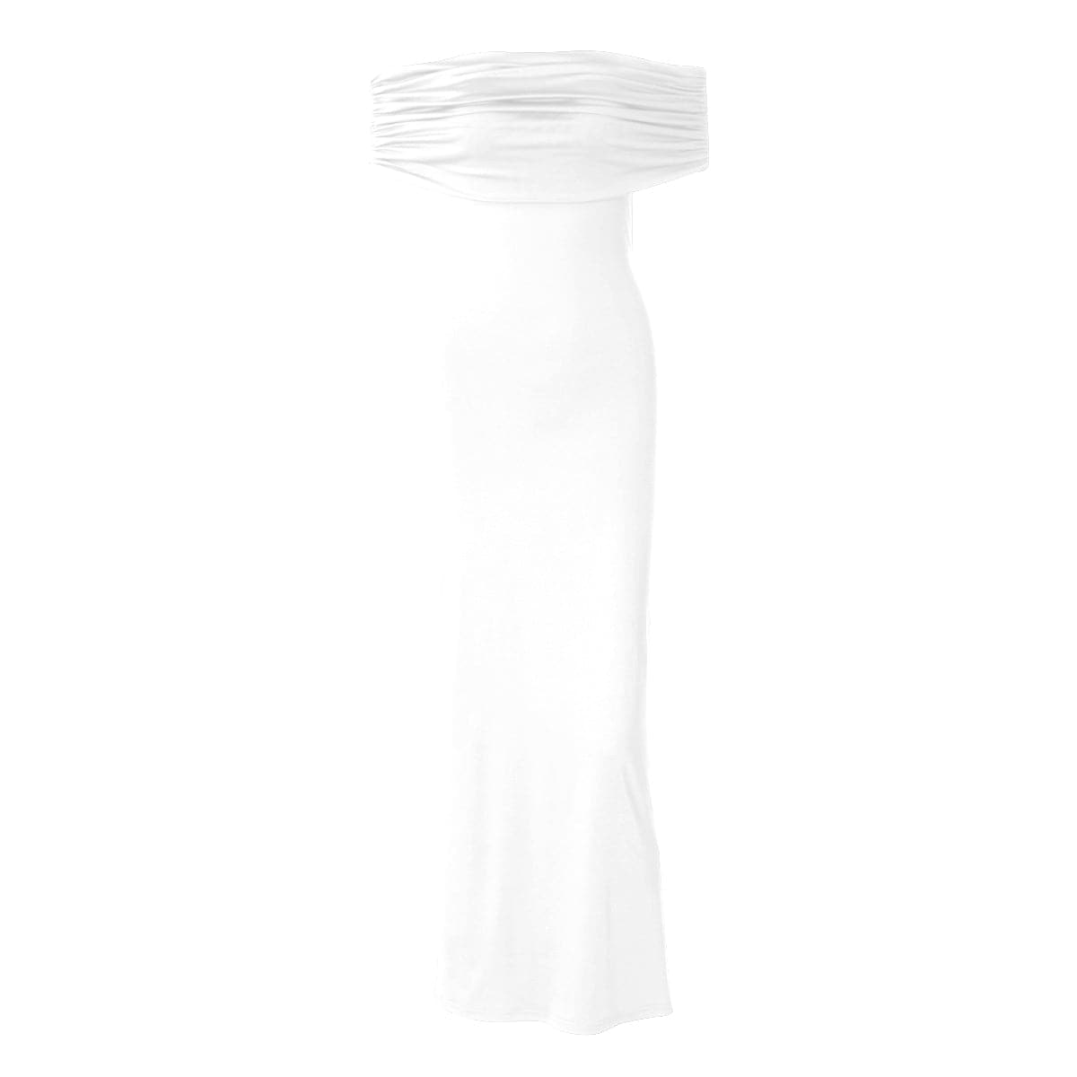 Off shoulder ruched backless solid maxi dress