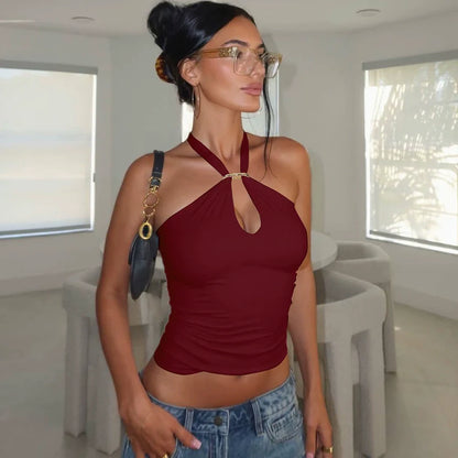 Lahna Halter Backless Crop Top