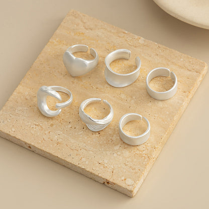 Unisex Irregular Geometric Open Knuckle Ring