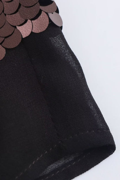 Dale Sequins Chiffon Pencil Skirt