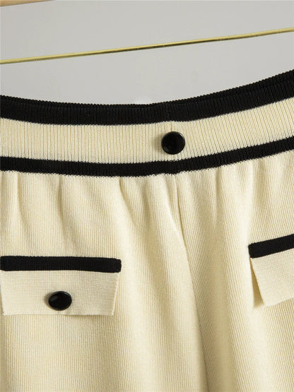 Apricot – Casual Short Cardigan Two-Piece Set