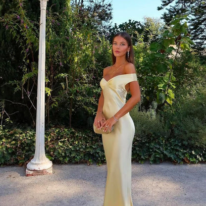Off-Shoulder Strapless Backless Gown Sexy Formal Dress