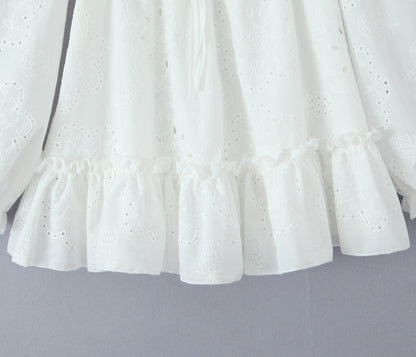 White – Hollow Out Cute Casual Dress