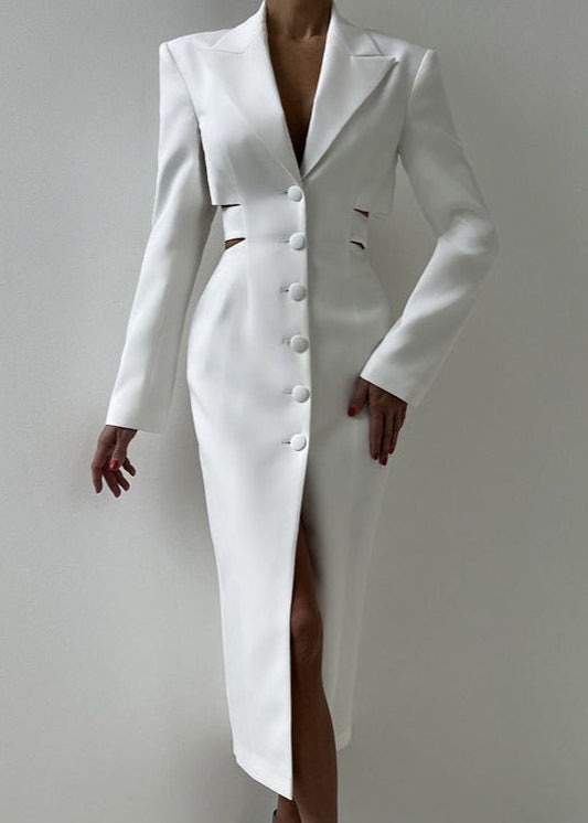 Sculpted Elegance Cut-Out Blazer Dress