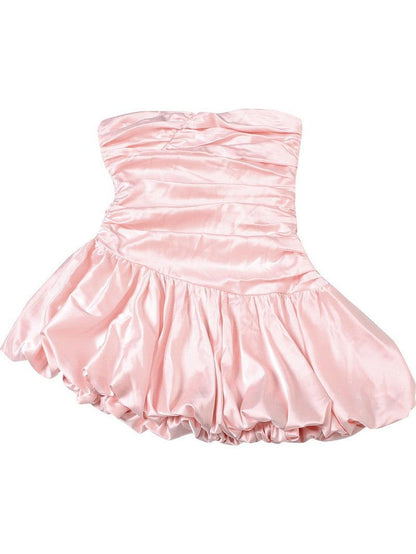 Sheath Balloon Tube Backless Bud Dress