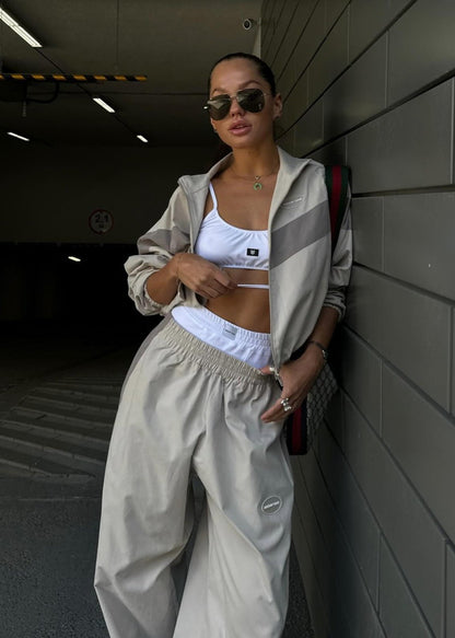 Neutral-Tone Track Set - Modern Streetwear