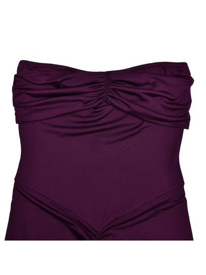 Sheath Tube Top Pleated Evening Dress
