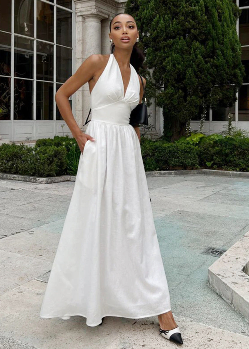 Vienna Grace - Halter Backless Maxi Dress