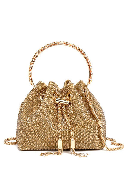Crystal Embellished Bucket Bag