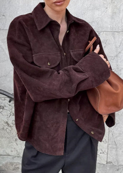 Espresso Chic - Suede Overshirt