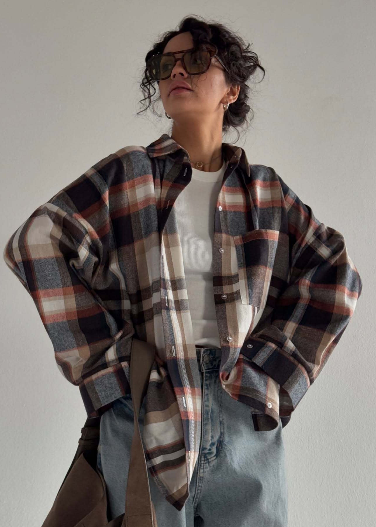 Oversized Plaid Flannel Shirt