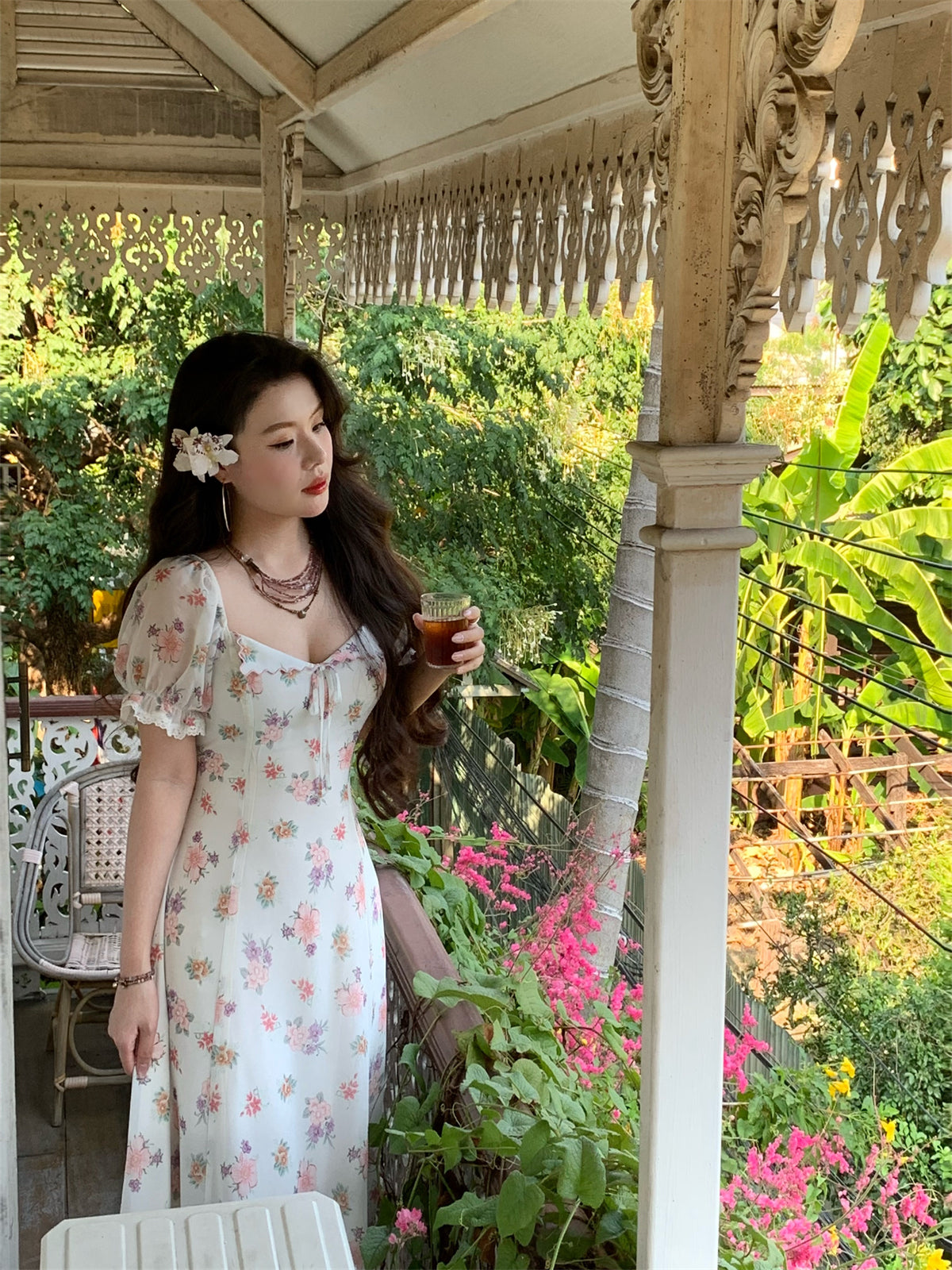 Magnolia Scent Embroidered Maxi Dress Graceful 2025 Floral Edition