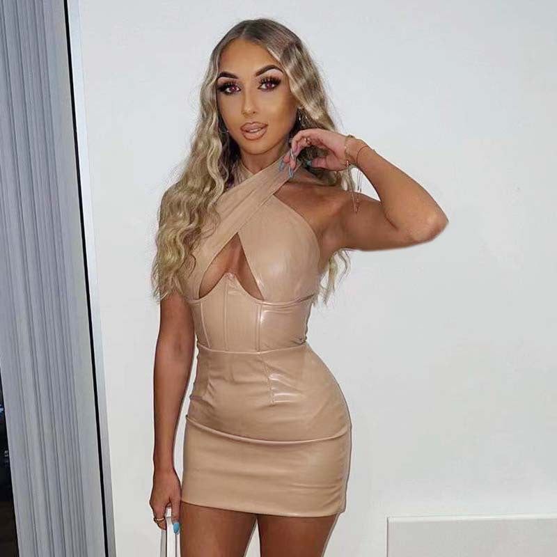 Popular Halter Topless Slimming Sheath Sleeveless Dress