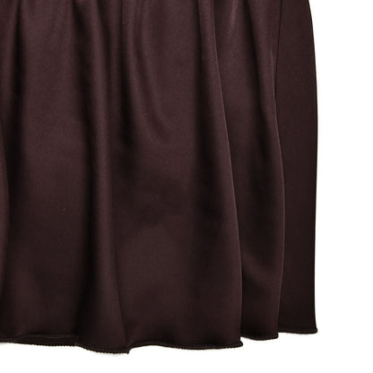Long flared sleeve satin self tie ruffle ruched mini dress
