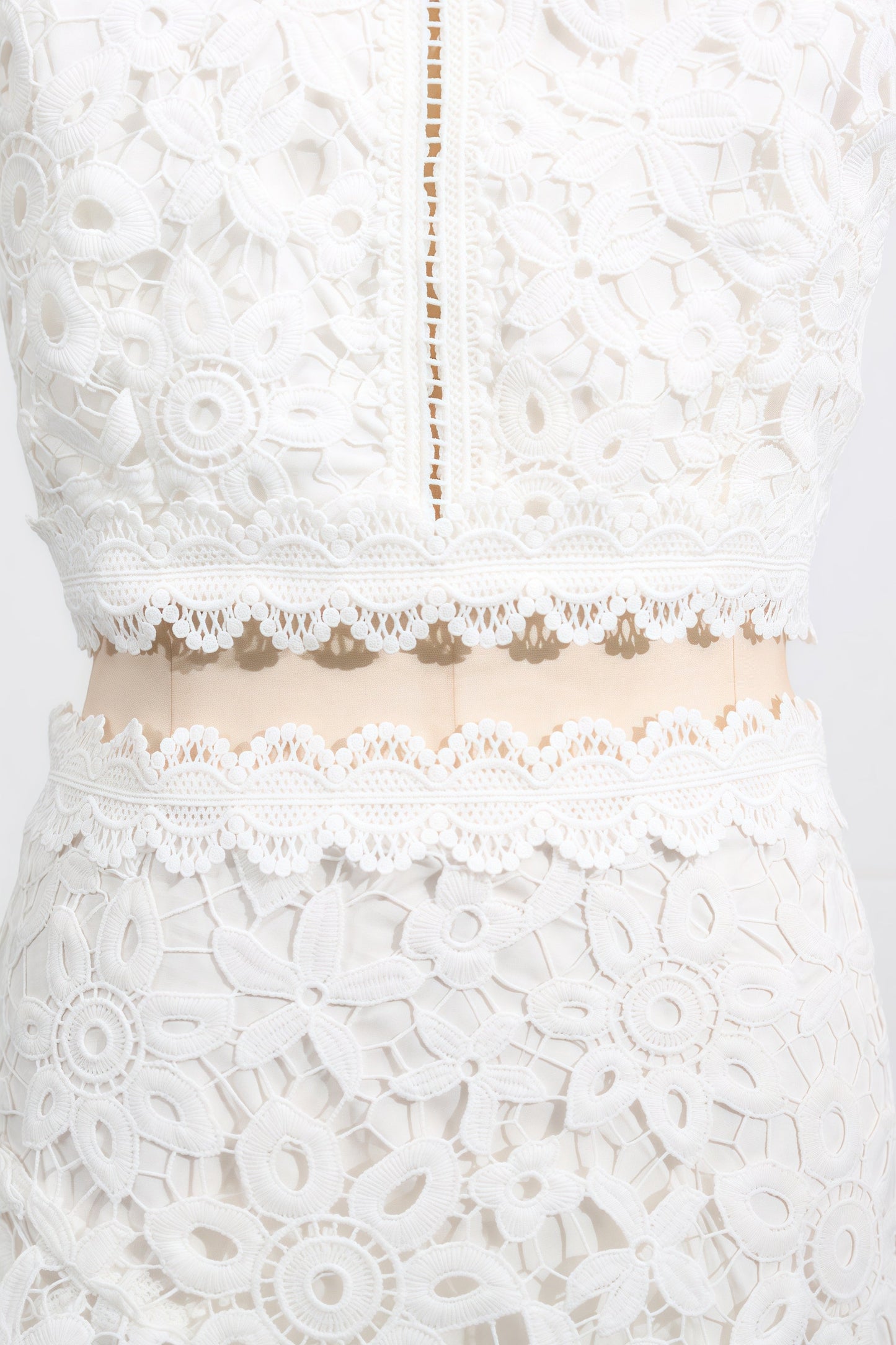 Wiskf Lace Sleeveless Top Midi Dress Set