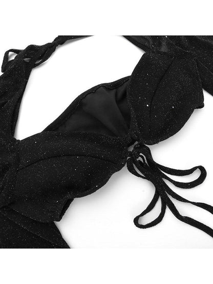 Shimmer Backless Crop Top & Sheath Skirt Coord Set