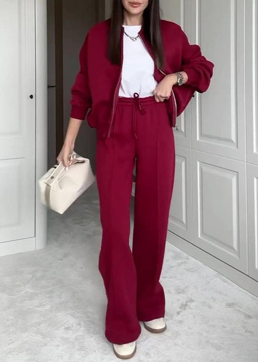Burgundy Two-Piece Lounge Set