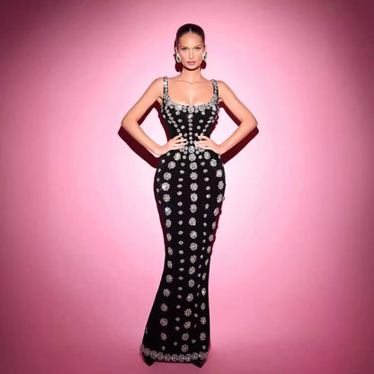 Strapless Sequin Flower Bandage Prom Dress