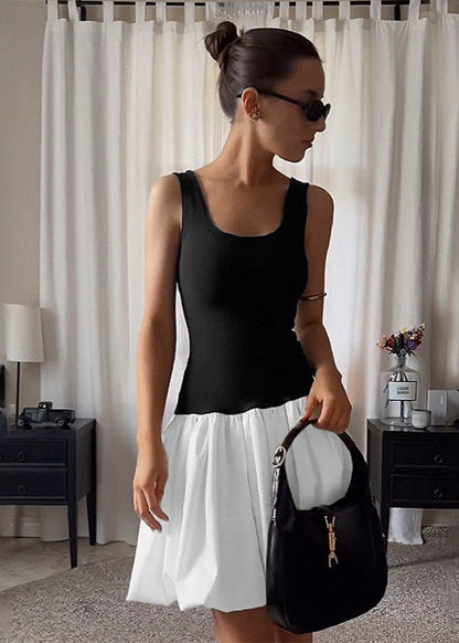 Monroe - Contrast Two-Tone Mini Dress