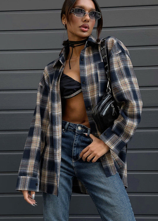 Everly - Plaid Button-Up Shirt