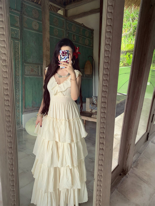 Apricot Cotton Tiered Maxi Ethereal Simplicity for Spring & Summer 2025 gunne sax vintage dress