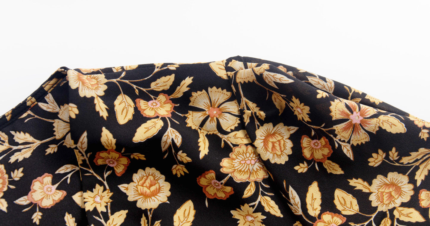 Floral – Vintage Slim-Fit A-Line Dress