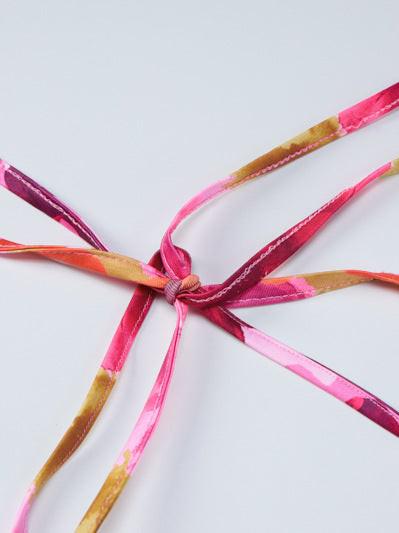 Floral Print Lace up Dress