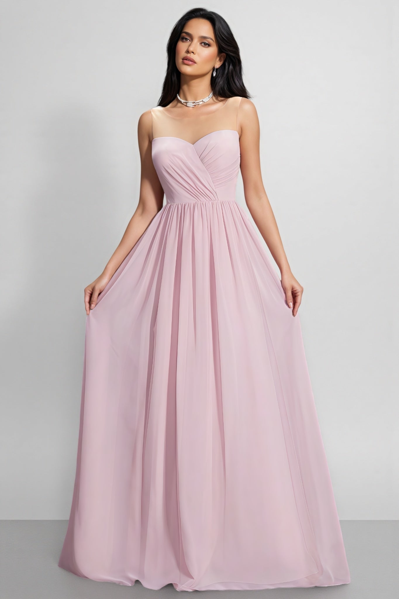 Sakina Off-the-Shoulder Chiffon Maxi Dress