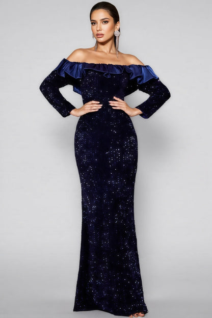 Giavanna Fishtail Sequinned Maxi Dress