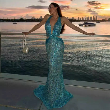Chic Black Beaded Bandage Party Dress Prom Dress