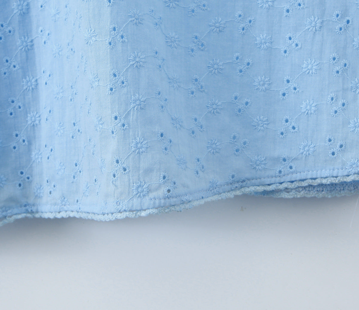 Blue – Embroidered Patchwork Spaghetti Strap Dress