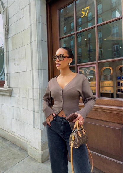 Chic Essence - Button-Up Knit Cardigan