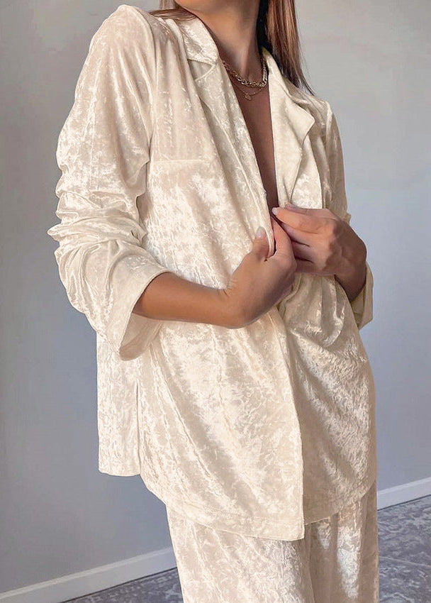 Velvet Luxe Lounge Set - Two-Piece Relaxed Fit Pajama Set
