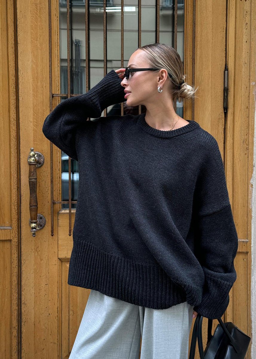 Midnight Blue Relaxed Knit Sweater