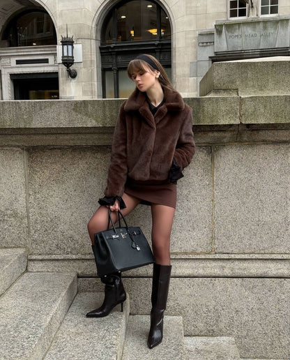 Tayleigh Retro Faux Fur Jacket