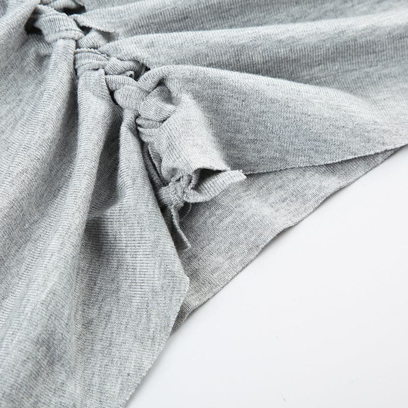 Hollow out backless solid cami cut out top