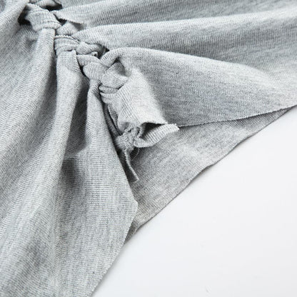 Hollow out backless solid cami cut out top