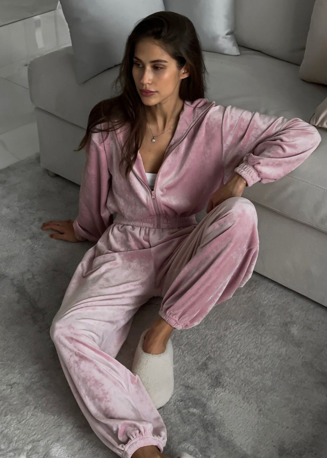 Bella - Velvet Zip-Up Lounge Set