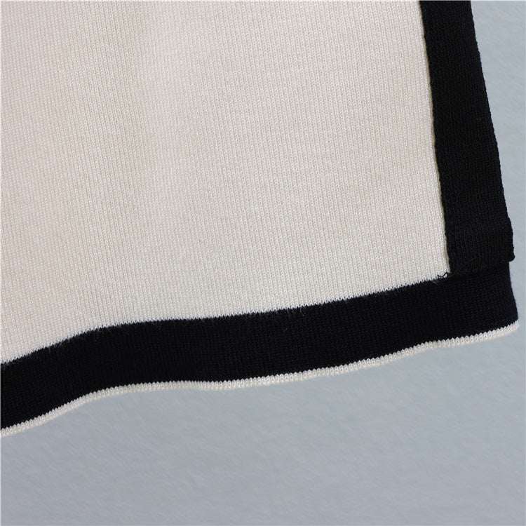 Apricot - Knitted Lapel Cardigan Two Piece Set