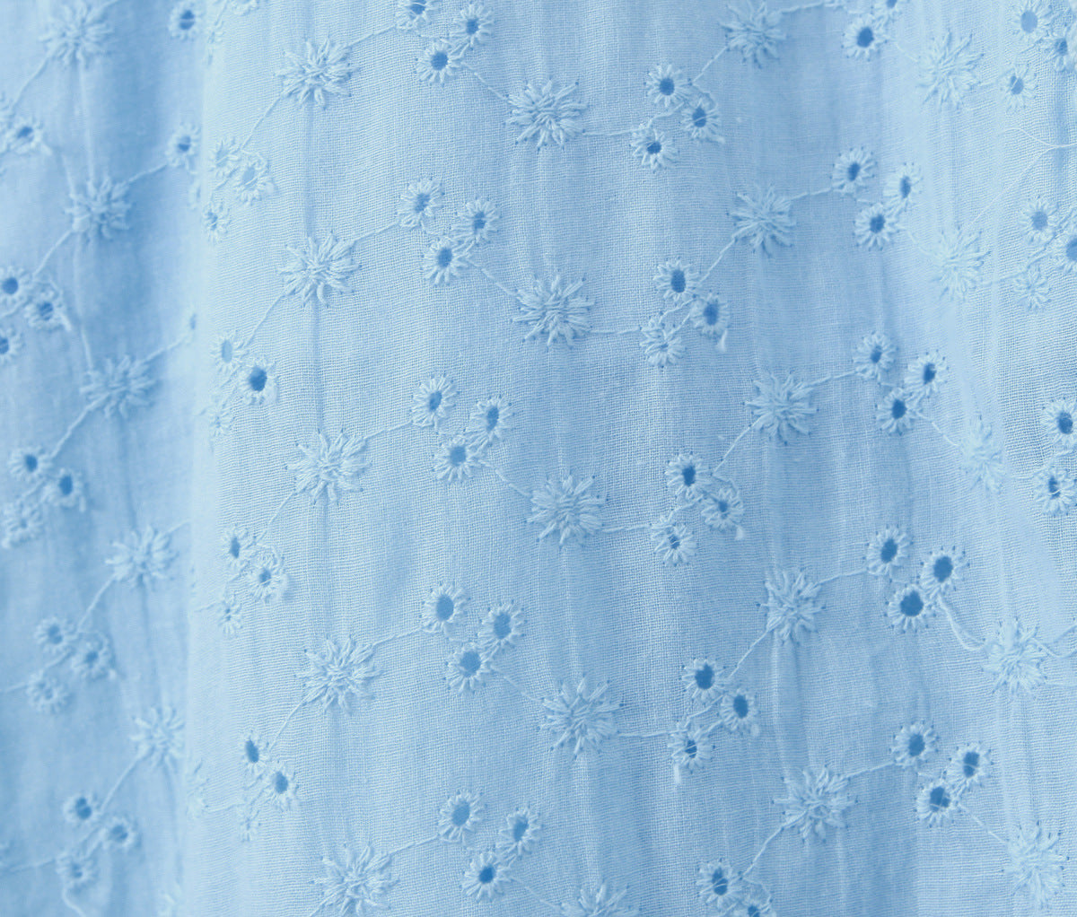 Blue – Embroidered Patchwork Spaghetti Strap Dress