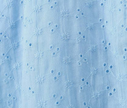 Blue – Embroidered Patchwork Spaghetti Strap Dress