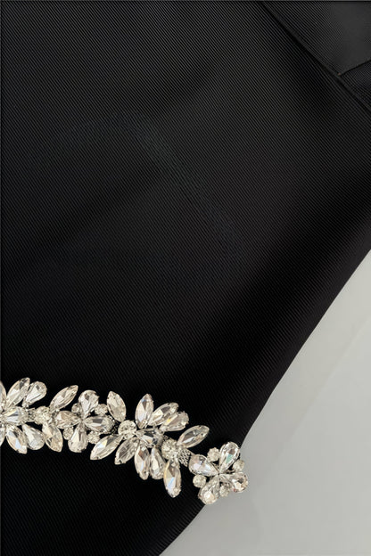 Willd Single Shoulder Studded Slit Maxi Dress