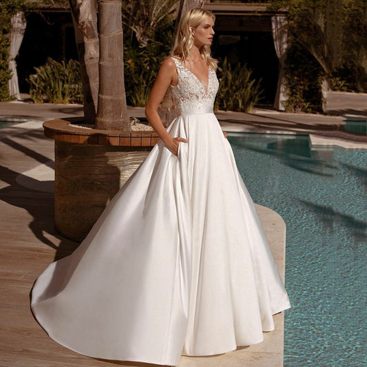 Strapless Lace Evening Gown Wedding Dress