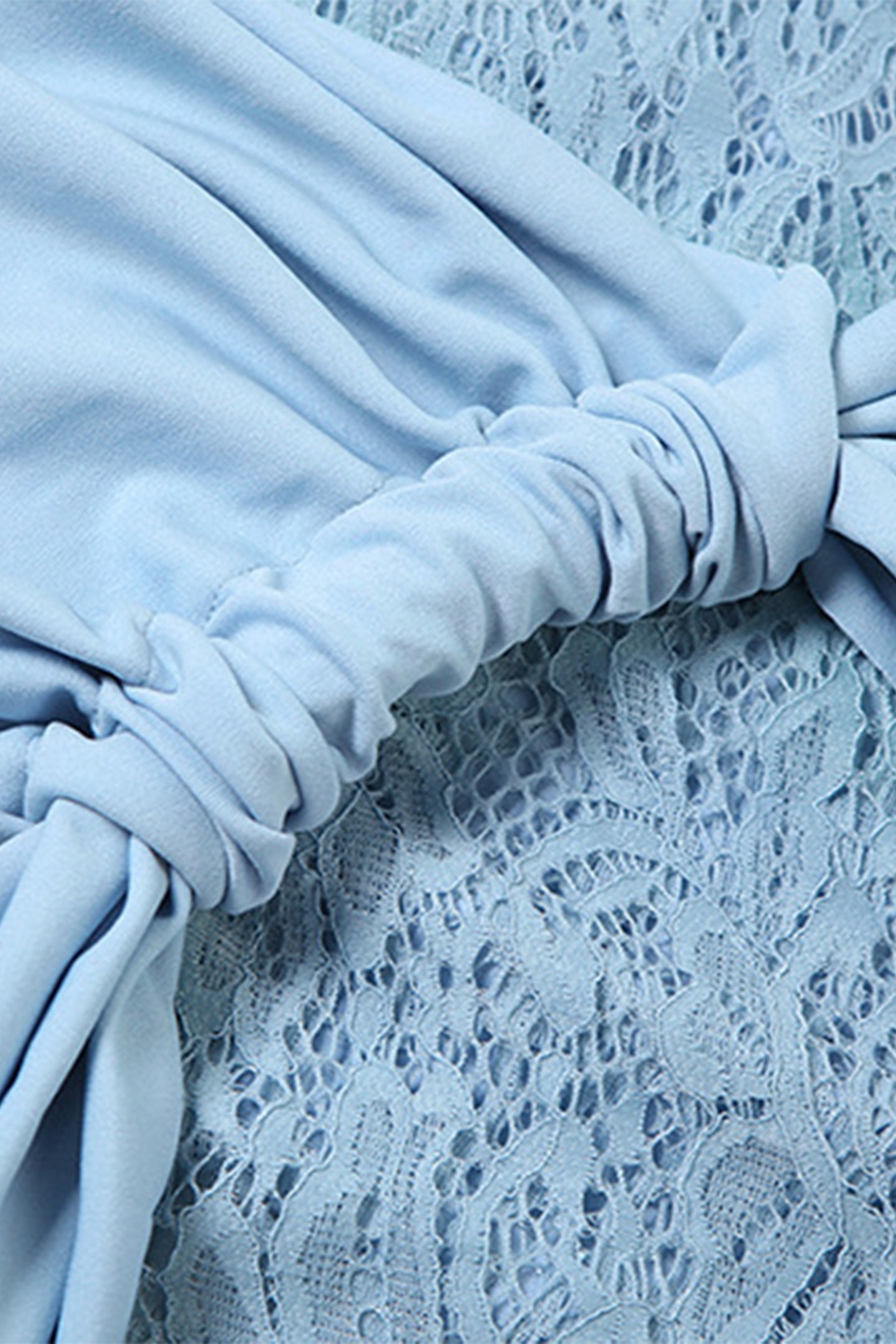 Jamie Long Sleeve Draped Lace Mini Dress