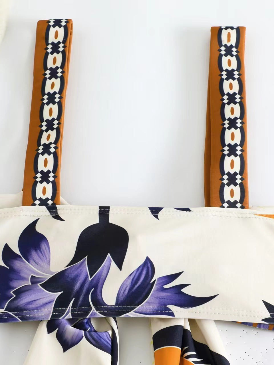 Boho Print Lace up Bikini & Short Swimsuit Set with Skirt