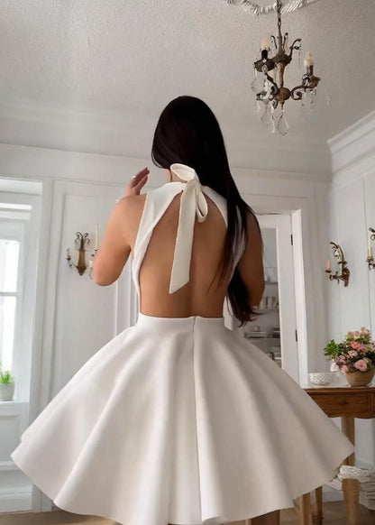 Celeste - Open Back Halter Mini Dress